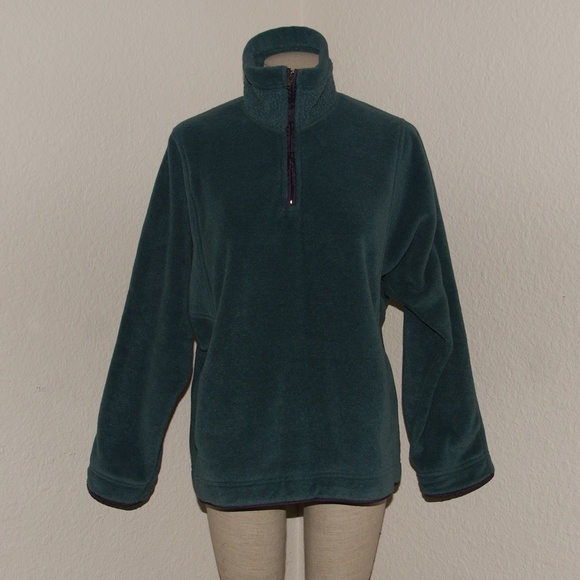 Women's Teal Fleece Pullover Jacket - Picture 1 of 6